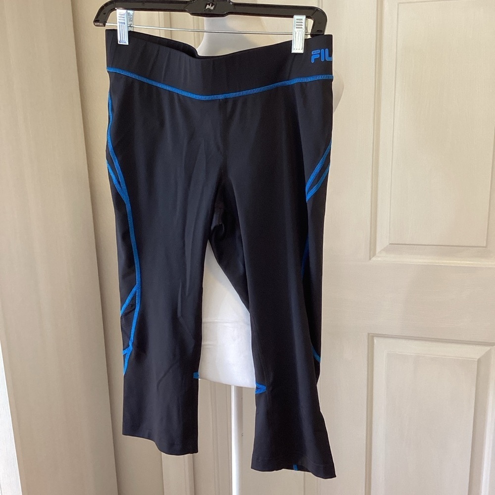 Fila Black and Blue Running Track Pants Sz M